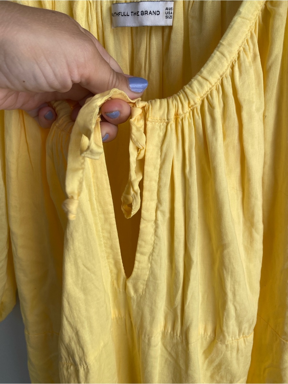 Faithfull the Brand Marlowe Yellow Puff-Sleeve Maxi Dress - Picture 6 of 9